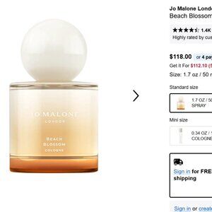Jo Malone Beach Blossom 3.4 OZ/100 ML